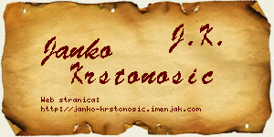 Janko Krstonošić vizit kartica